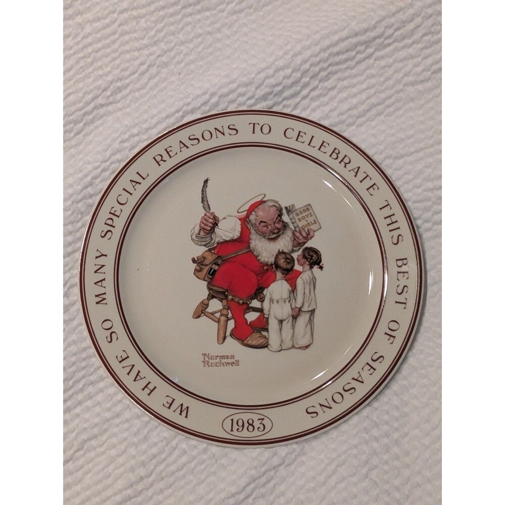 1980-1983 VTG Norman Rockwell Collector Plates Christmas Hallmark Little Gallery
